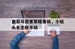 乐动体育APP下载-皇家马德里荣耀晋级，小组头名坐稳不动